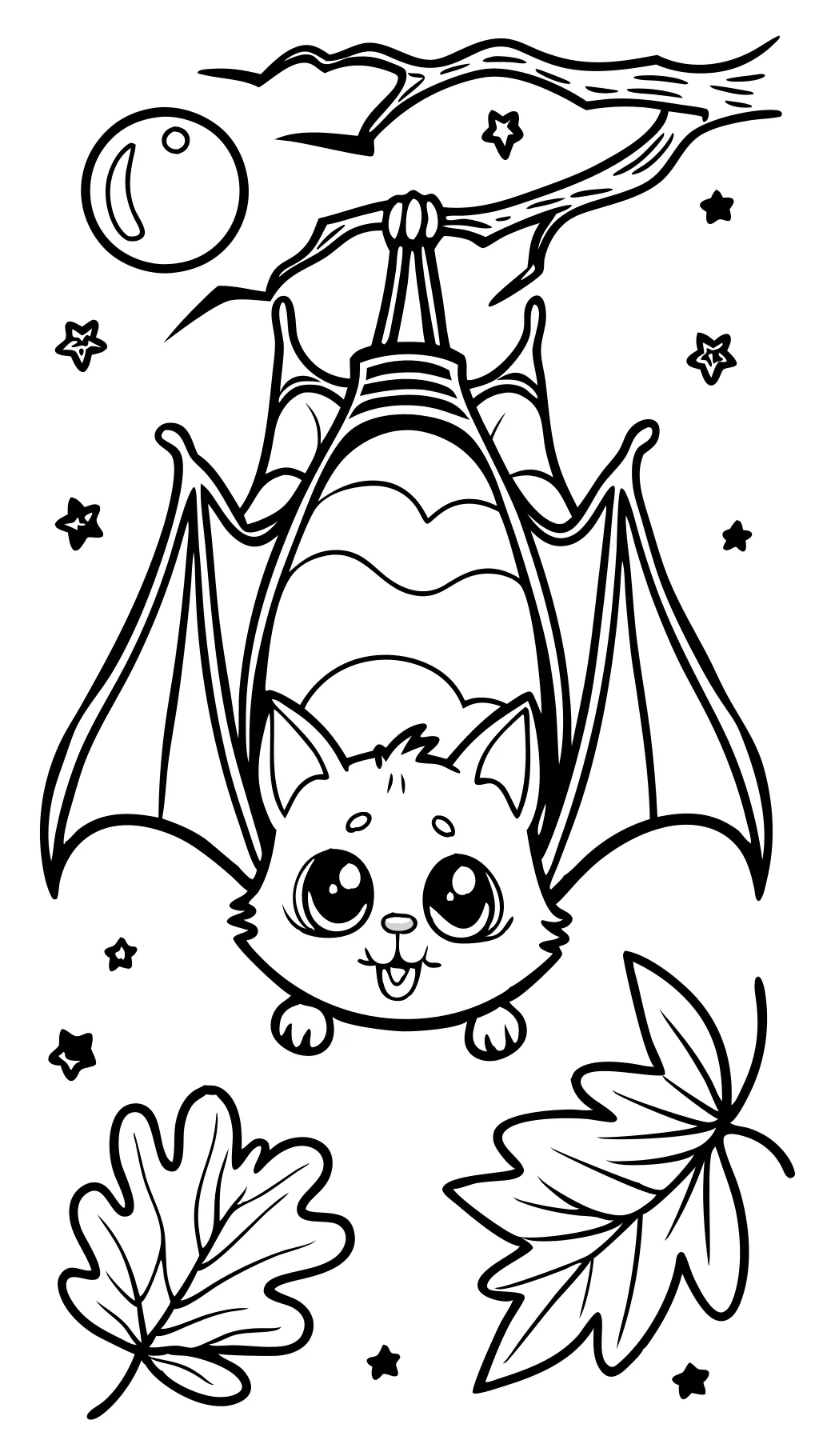 coloring page bat